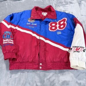 Chase Authentics Dale Jarrett Daytona 500 NASCAR Racing Jacket Red Blue Mens L
